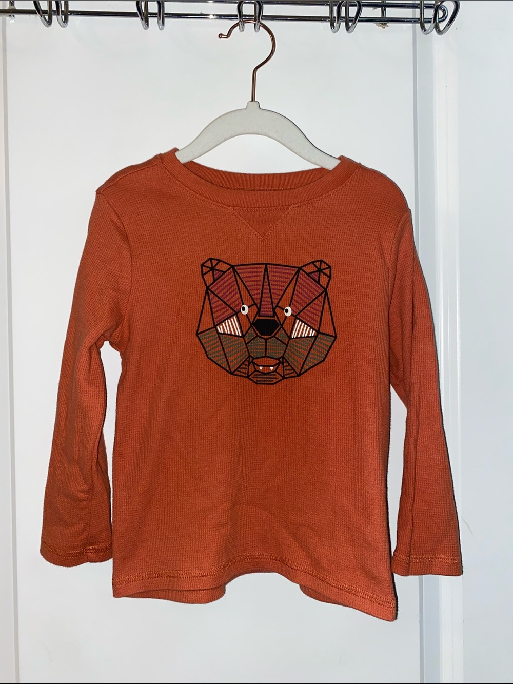Garanimals Orange Long-Sleeve Geometric Bear Tee